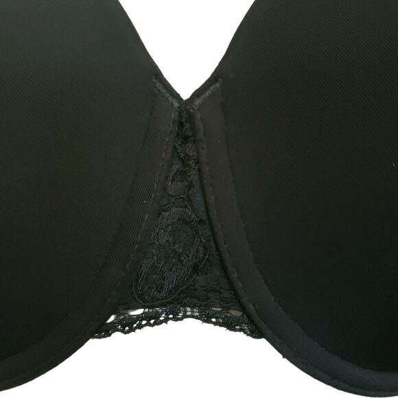 Wacoal black floral lace French Garden seamless underwire t-shirt bra Size 34DDD - Picture 7 of 9